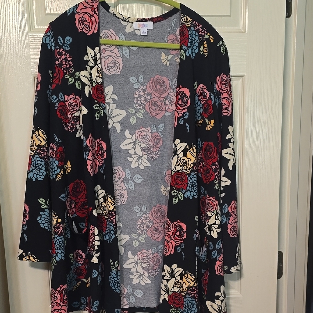 Lularoe Floral Open-Front Women's Sweater Like New
